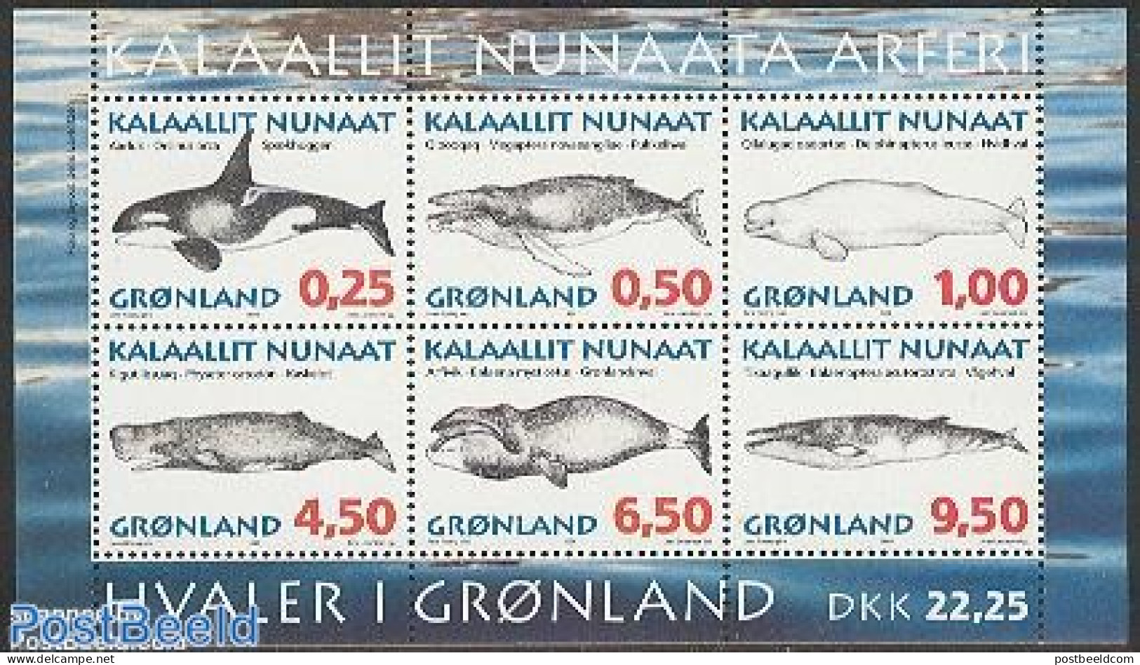 Greenland 1996 Whales S/s, Mint NH, Nature - Sea Mammals - Ungebraucht