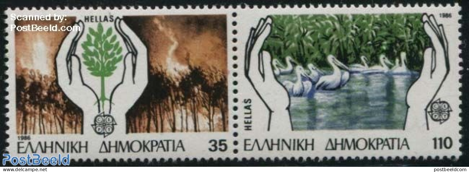 Greece 1986 Europa, Environment 2v [:], Mint NH, History - Nature - Transport - Europa (cept) - Birds - Environment - .. - Unused Stamps
