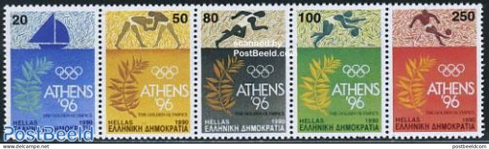 Greece 1990 Olympic Games 1996 5v [::::], Mint NH, Sport - Football - Olympic Games - Sport (other And Mixed) - Unused Stamps