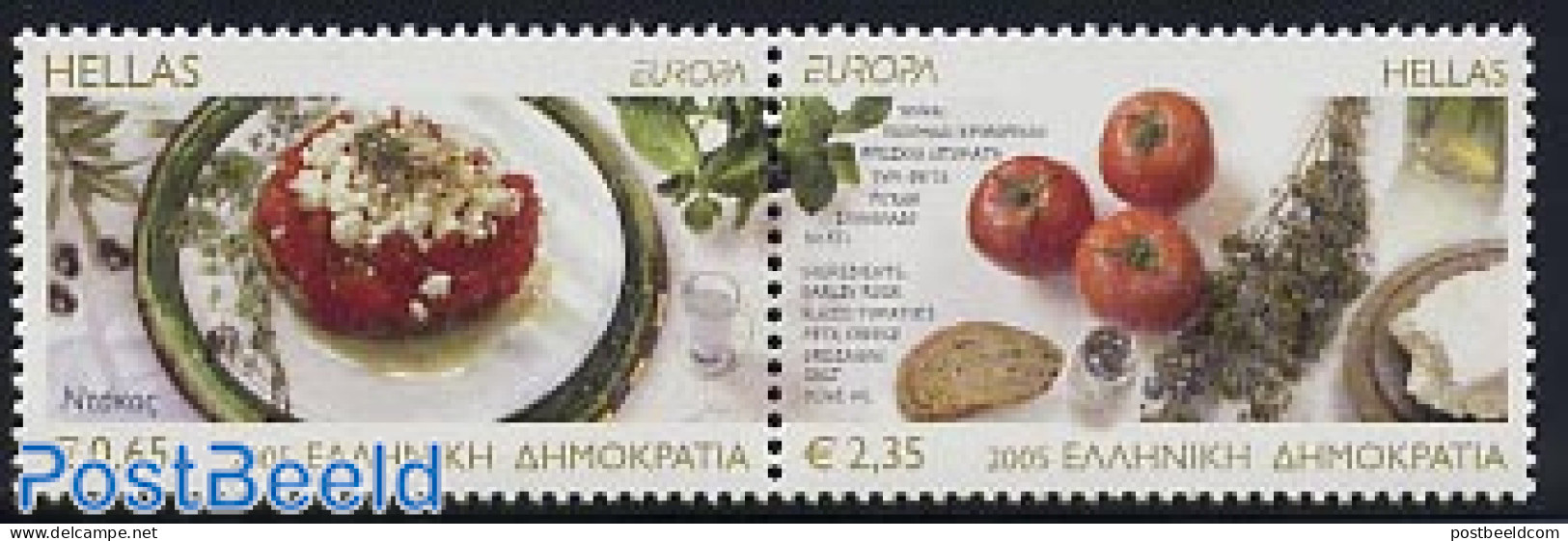 Greece 2005 Europa, Gastronomy 2v [:], Mint NH, Health - History - Food & Drink - Europa (cept) - Unused Stamps