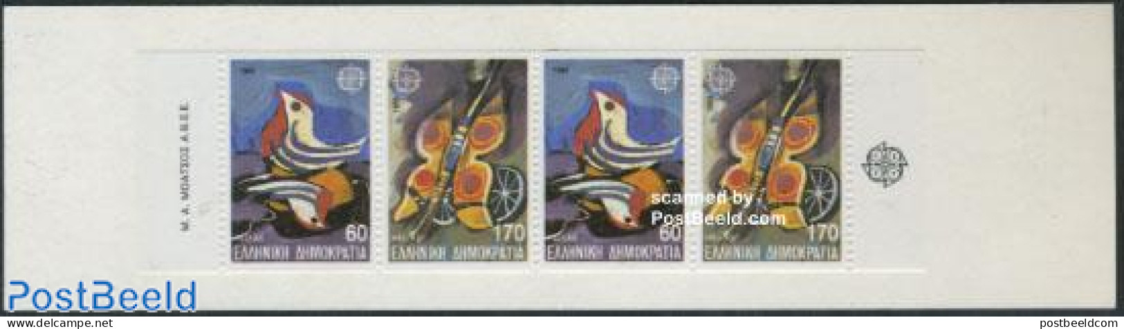Greece 1989 Europa, Booklet, Mint NH, History - Nature - Various - Europa (cept) - Birds - Butterflies - Stamp Booklet.. - Ungebraucht