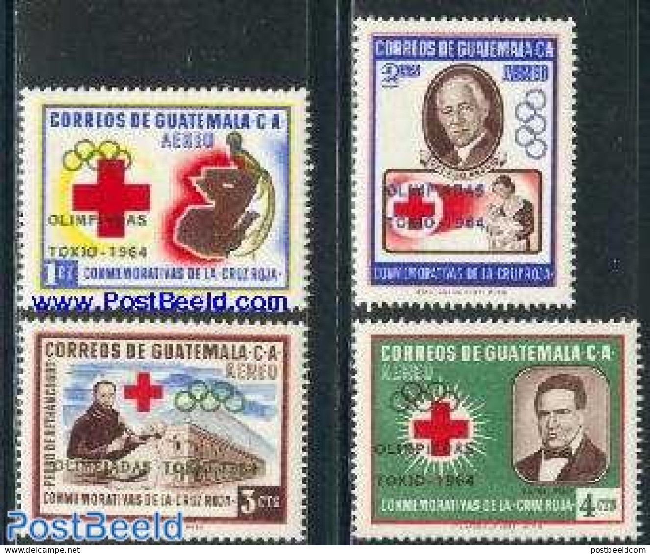 Guatemala 1964 Olympic Games 4v, Mint NH, Health - Sport - Red Cross - Olympic Games - Cruz Roja