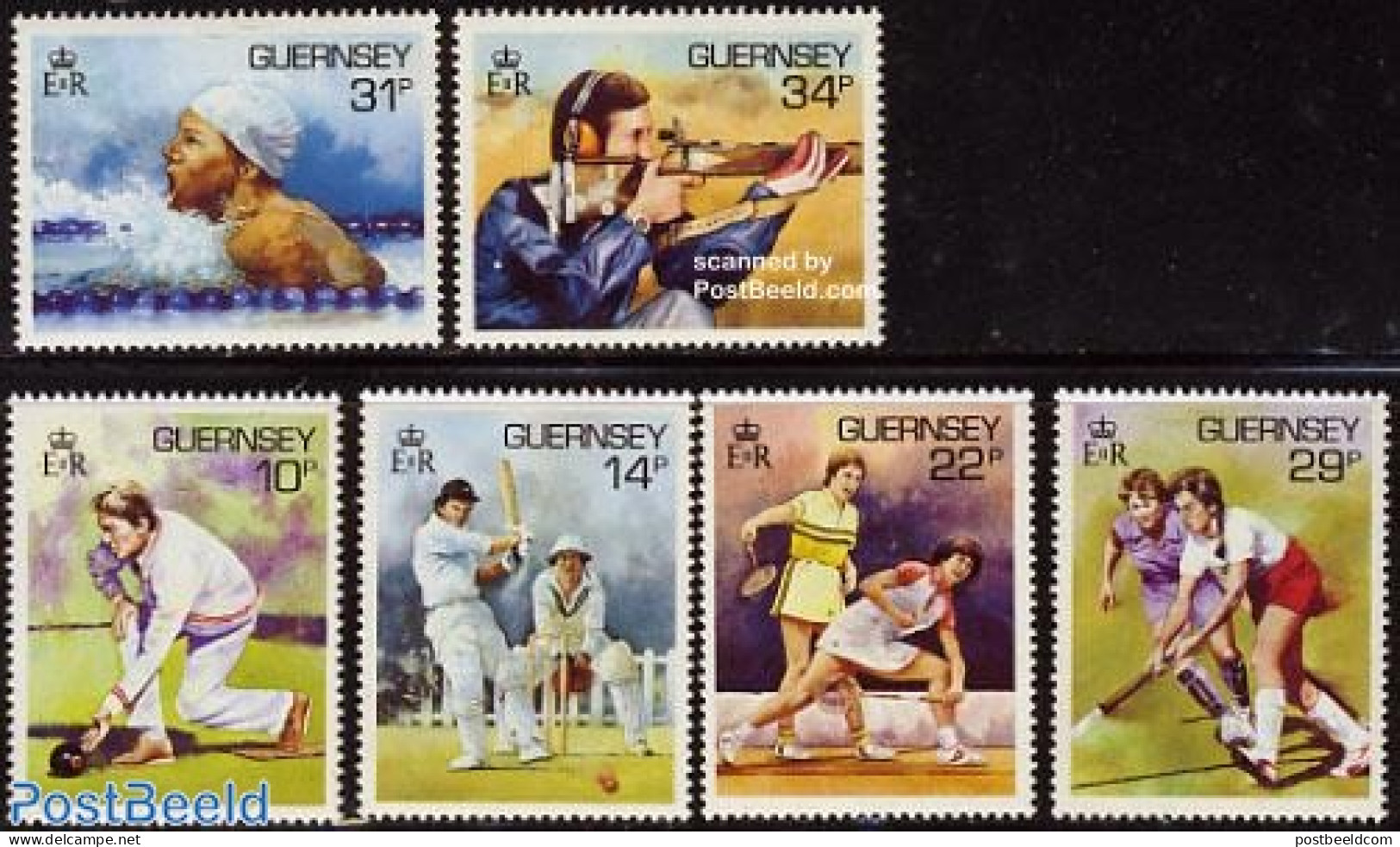Guernsey 1986 Sports 6v, Mint NH, Sport - Badminton - Cricket - Hockey - Shooting Sports - Sport (other And Mixed) - S.. - Badminton