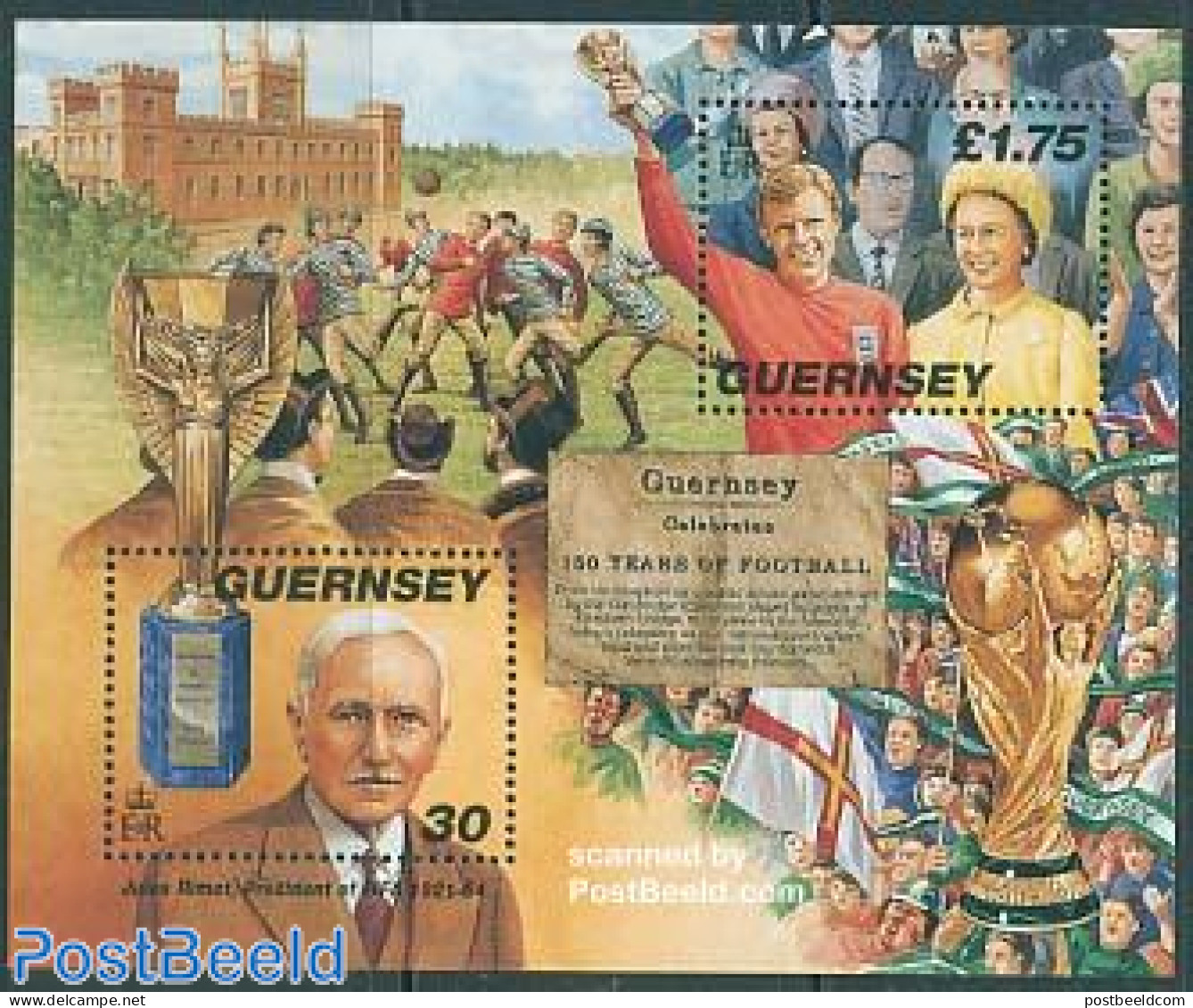 Guernsey 1998 150 Years Football On Guernsey S/s, Mint NH, Sport - Football - Guernsey