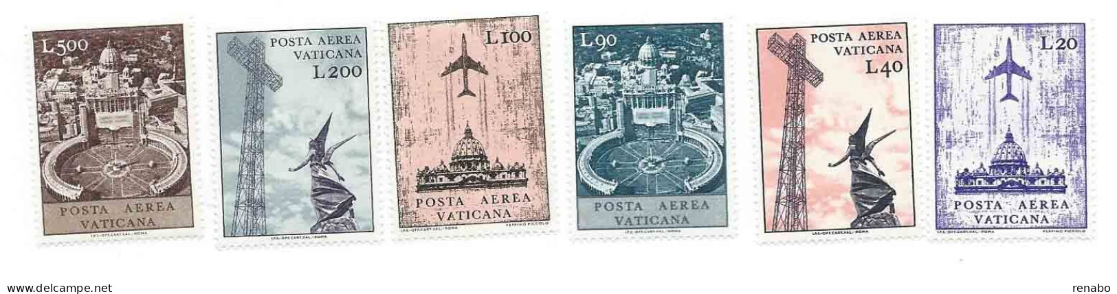 Vaticano 1967 ; Posta Aerea : Soggetti Vari. Serie Completa , Nuova - Luftpost