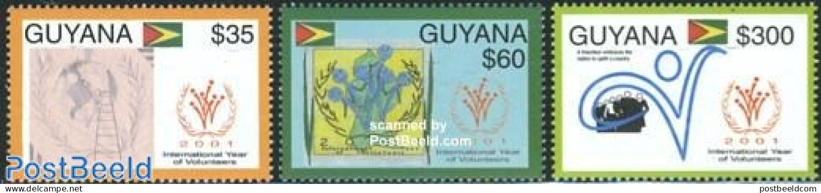 Guyana 2002 Int. Year Of Volunteers 3v, Mint NH - Guyana (1966-...)