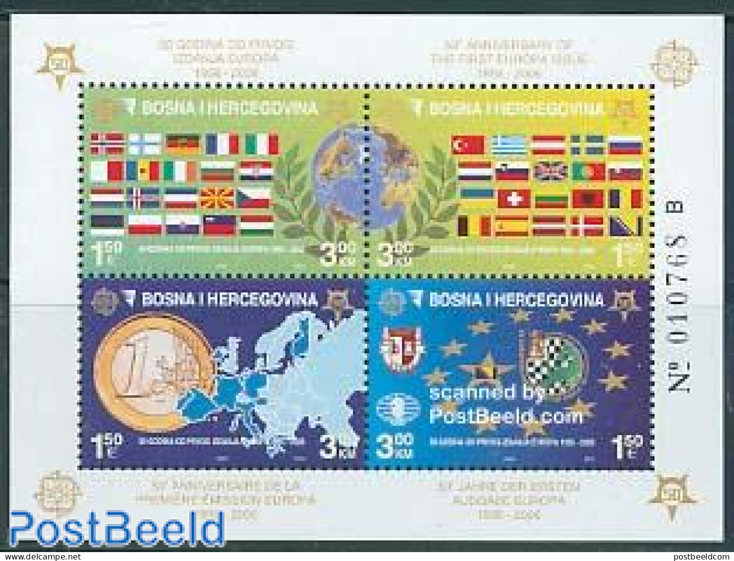 Bosnia Herzegovina 2005 50 Years Europa Stamps S/s, Mint NH, History - Nature - Sport - Various - Europa Hang-on Issue.. - Europäischer Gedanke