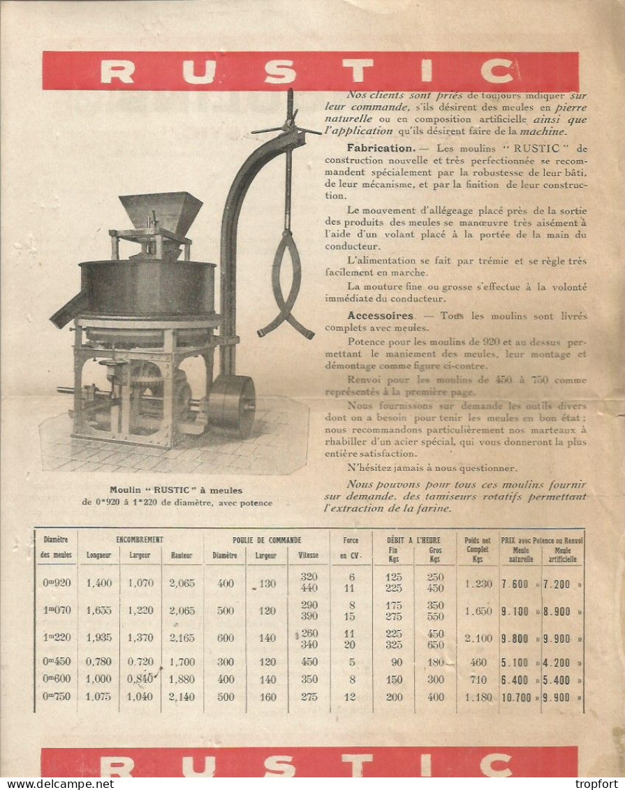 FEUILLET  Publicitaire  AGRICULTURE Agricole  LE BON PAIN DE FRANCE  MONTEREAU Rustic  MOULIN - Publicités