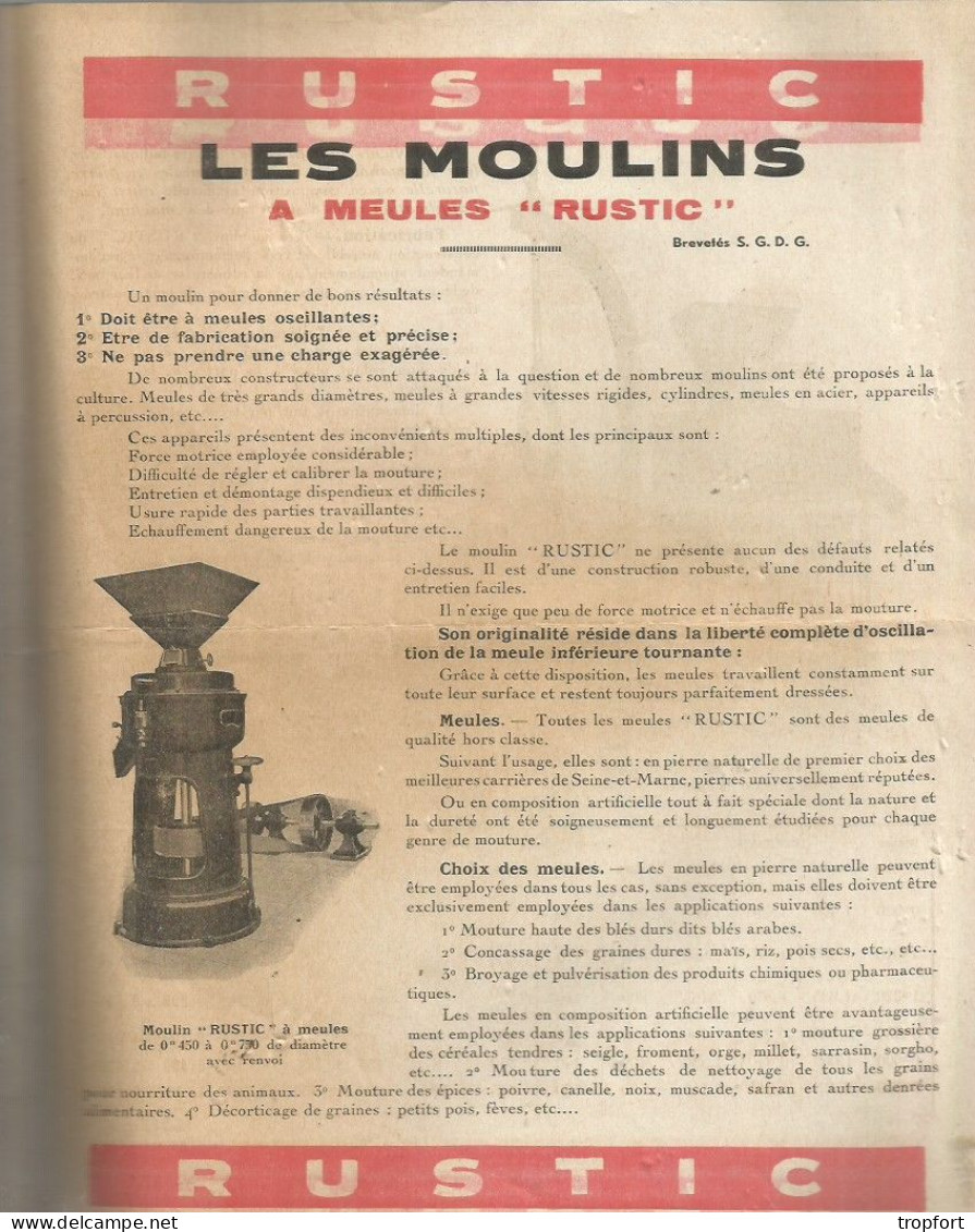 FEUILLET  Publicitaire  AGRICULTURE Agricole  LE BON PAIN DE FRANCE  MONTEREAU Rustic  MOULIN - Publicités