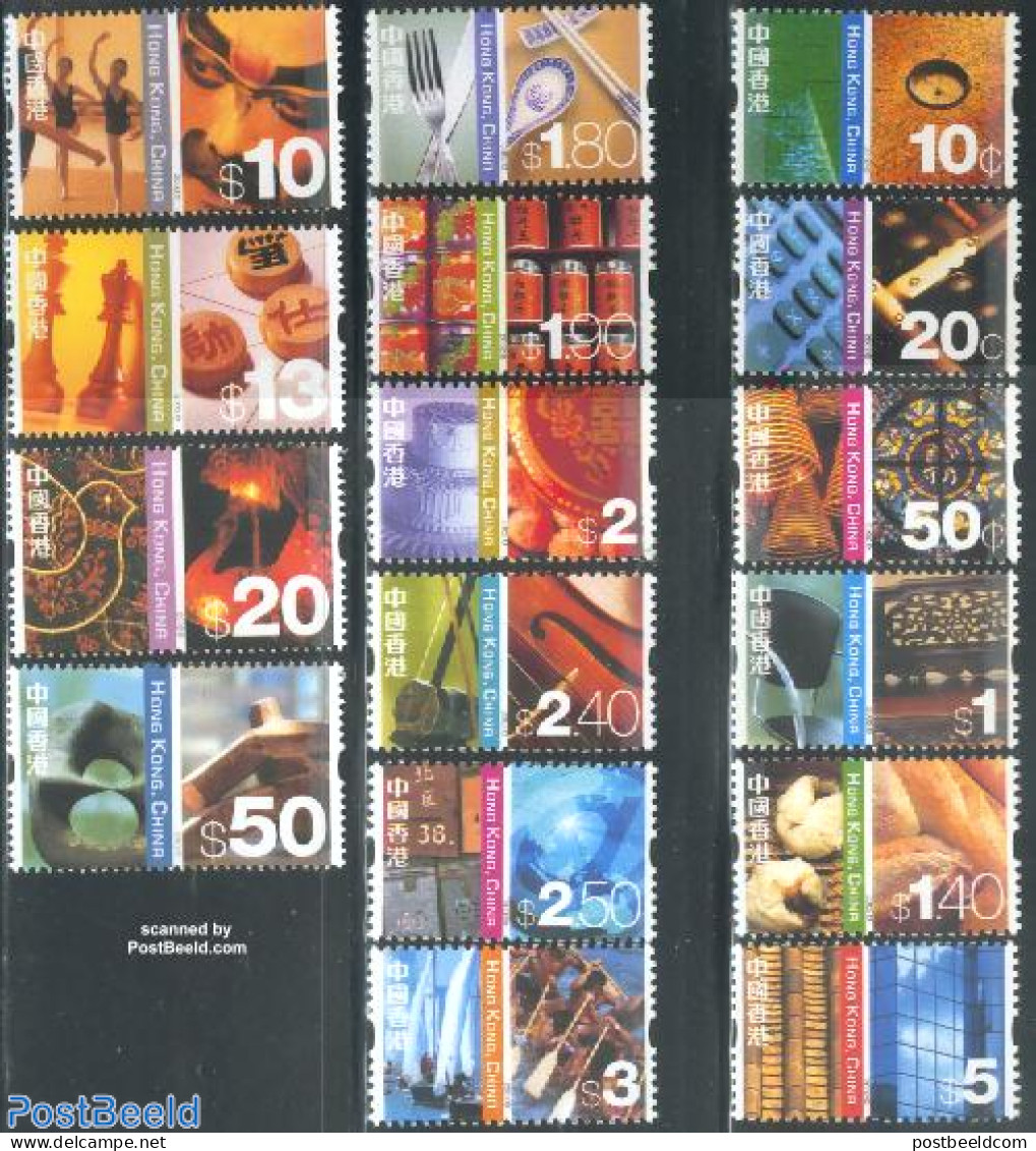 Hong Kong 2002 Definitives 16v, Mint NH, Health - Performance Art - Sport - Transport - Food & Drink - Music - Chess -.. - Ungebraucht