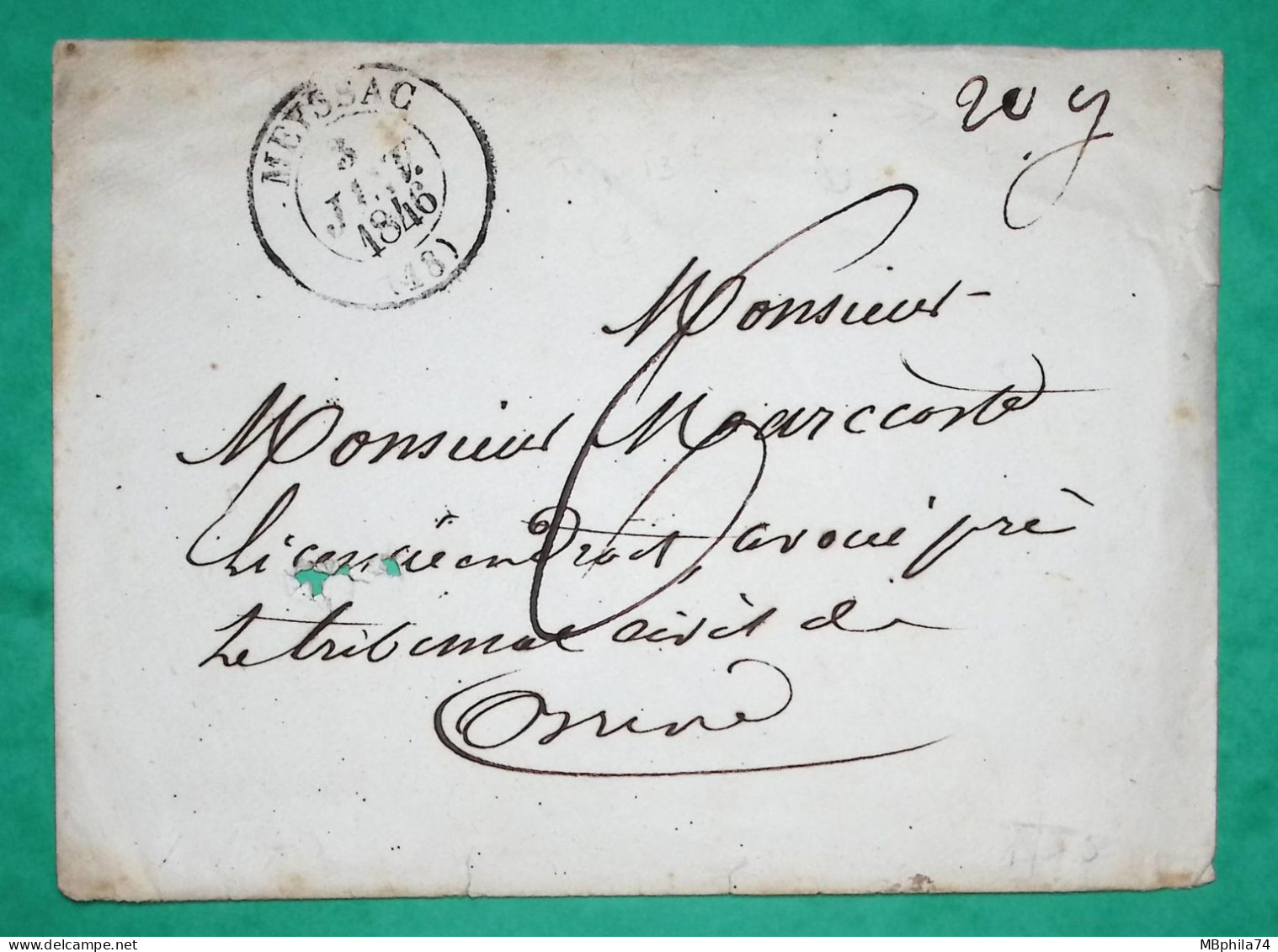 CAD TYPE 13 MEYSSAC CORREZE POUR BRIVE 1846 LETTRE COVER FRANCE - 1801-1848: Precursori XIX