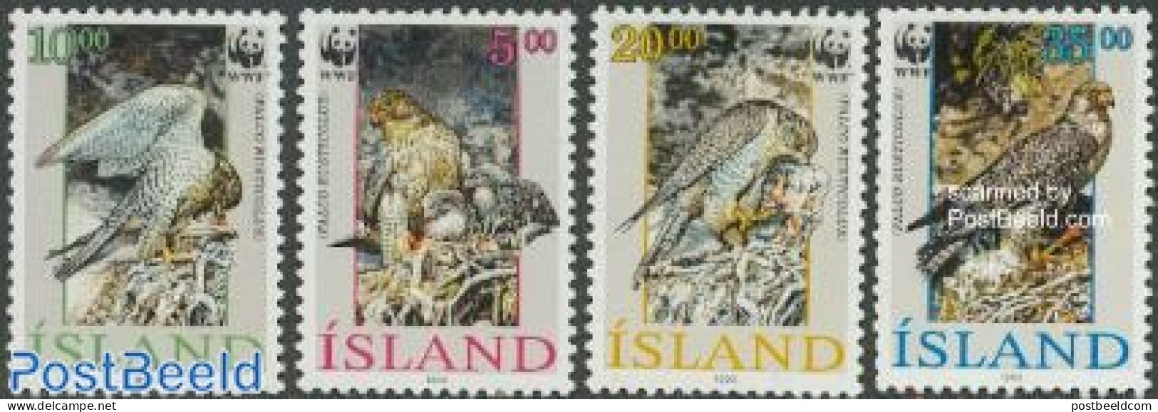 Iceland 1992 WWF, Falcons 4v, Mint NH, Nature - Birds - Birds Of Prey - World Wildlife Fund (WWF) - Nuovi