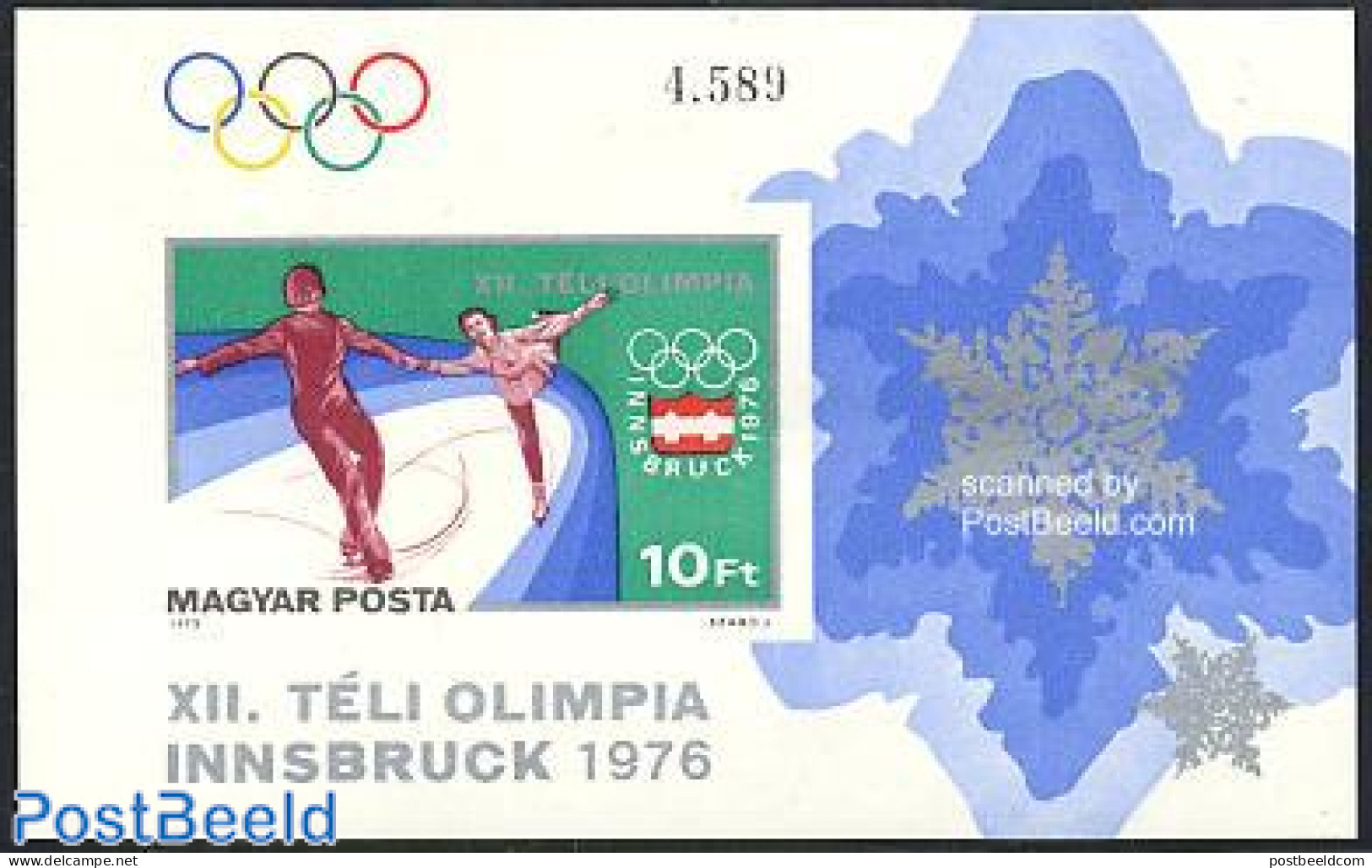 Hungary 1975 Olympic Winter Games S/s Imperforated, Mint NH, Sport - Olympic Winter Games - Skating - Sport (other And.. - Unused Stamps