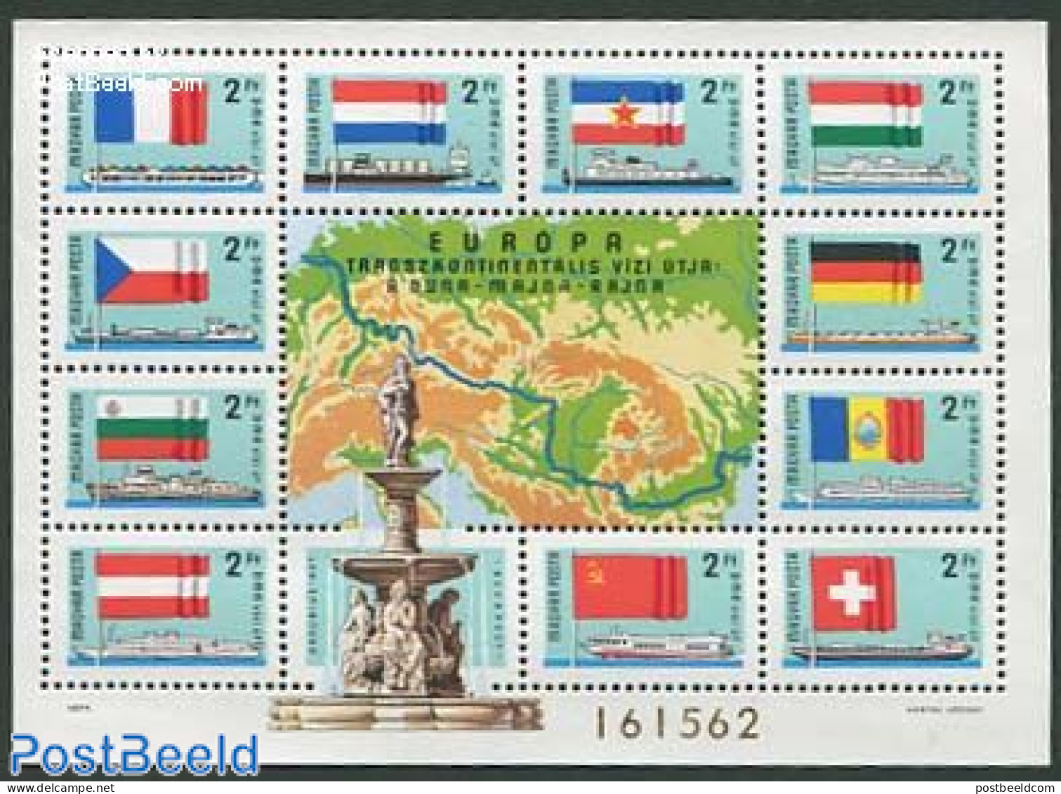 Hungary 1977 European Shipping S/s, Mint NH, History - Transport - Various - Europa Hang-on Issues - Flags - Ships And.. - Unused Stamps