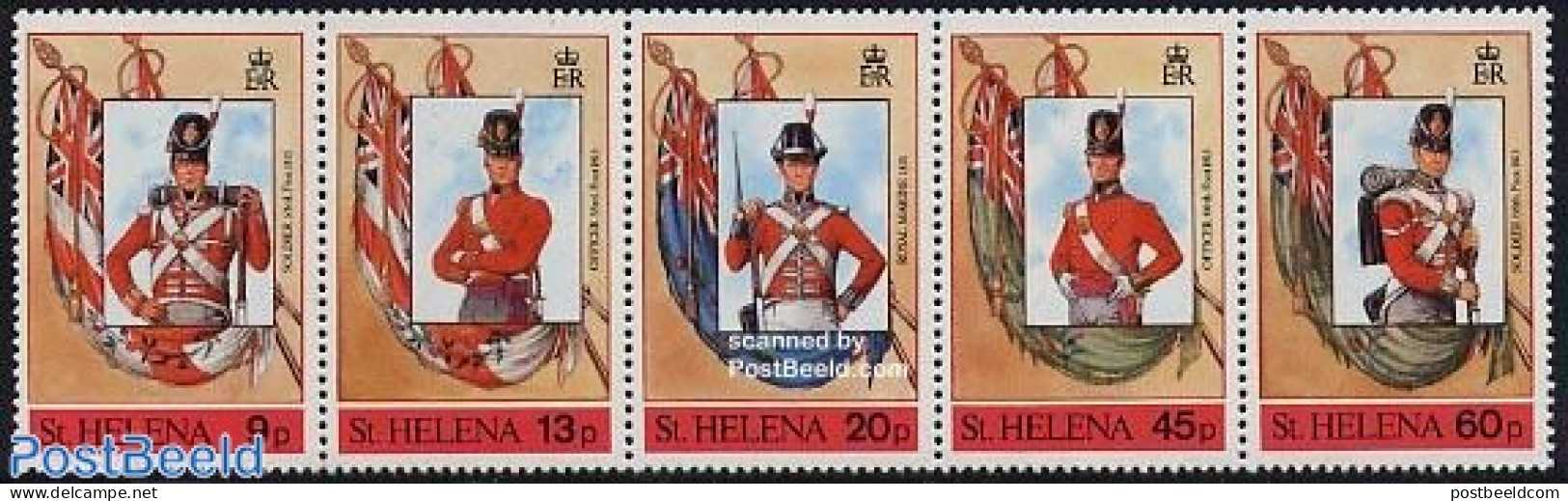 Saint Helena 1989 Uniforms 5v [::::], Mint NH, Various - Uniforms - Costumes