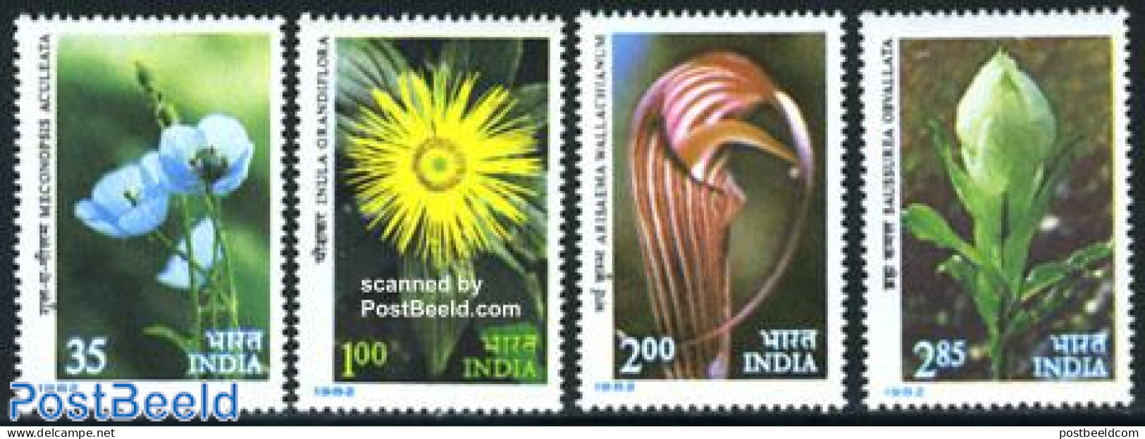 India 1982 Himalaya Flowers 4v, Mint NH, Nature - Flowers & Plants - Unused Stamps