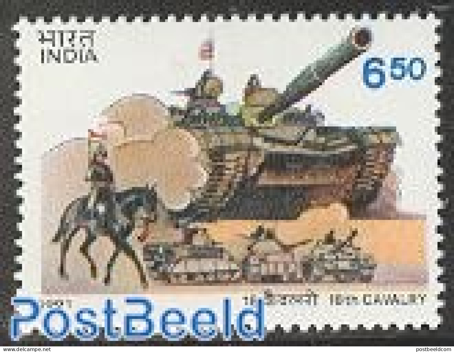 India 1991 Cavalrey Regiment 1v, Mint NH, History - Nature - Militarism - Horses - Nuovi