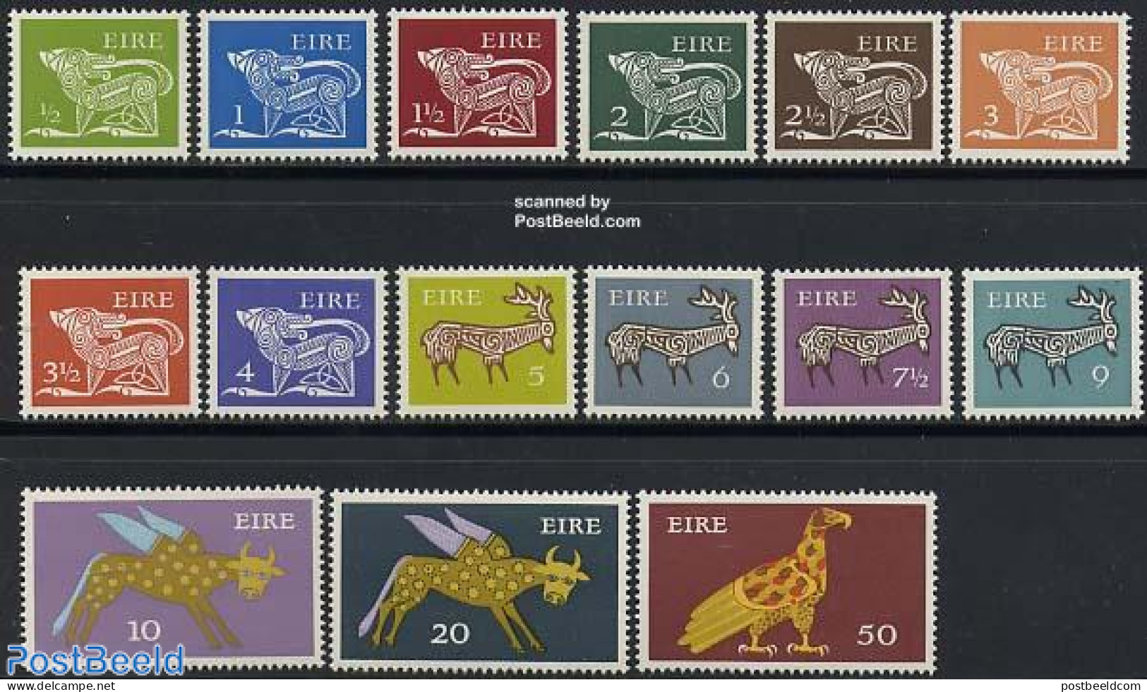 Ireland 1971 Definitives 15v, Mint NH, Nature - Birds - Deer - Unused Stamps