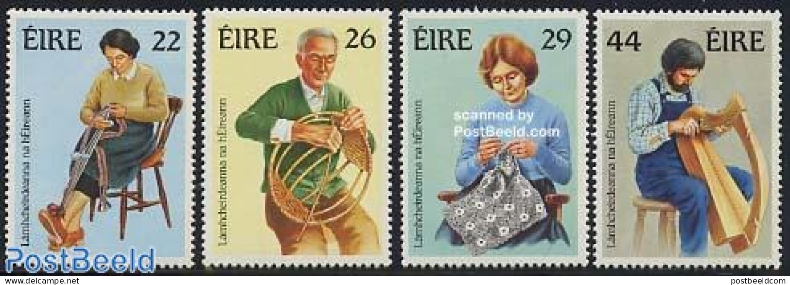 Ireland 1983 Handicrafts 4v, Mint NH, Performance Art - Various - Musical Instruments - Textiles - Art - Handicrafts - Unused Stamps
