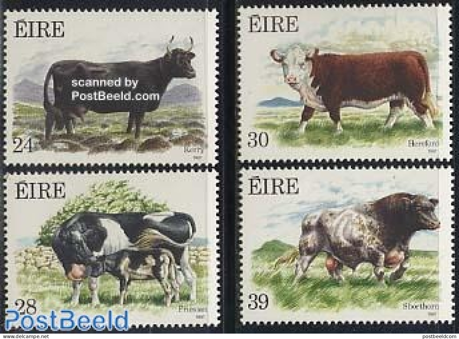 Ireland 1987 Rinders 4v, Mint NH, Nature - Animals (others & Mixed) - Cattle - Neufs