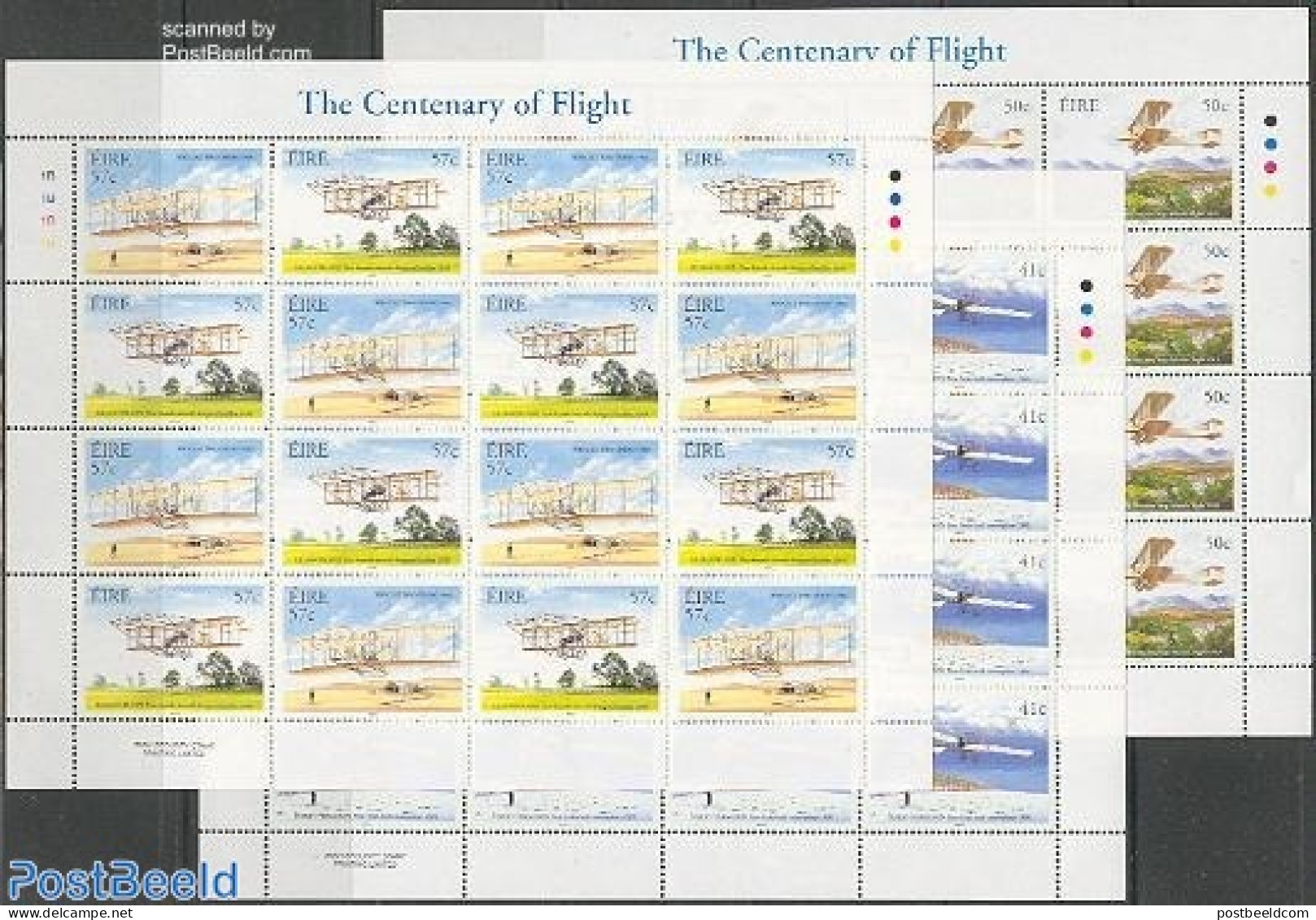 Ireland 2003 Aviation 3 Sheets, Mint NH, Transport - Aircraft & Aviation - Neufs