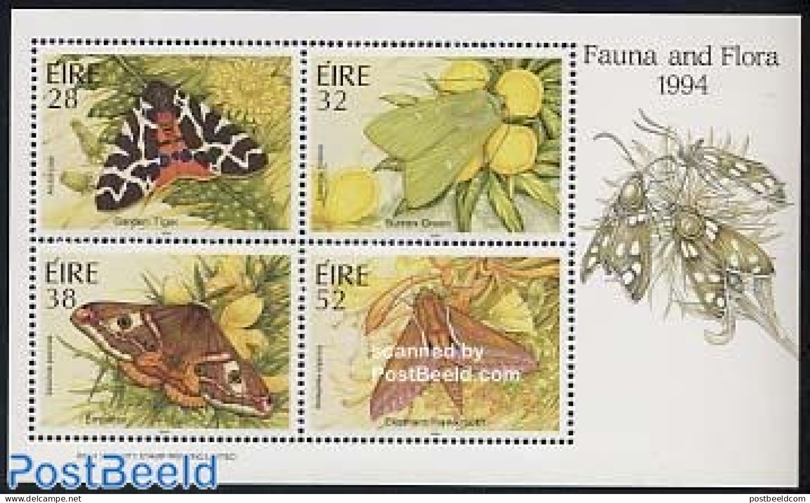 Ireland 1994 Butterflies S/s, Mint NH, Nature - Butterflies - Unused Stamps