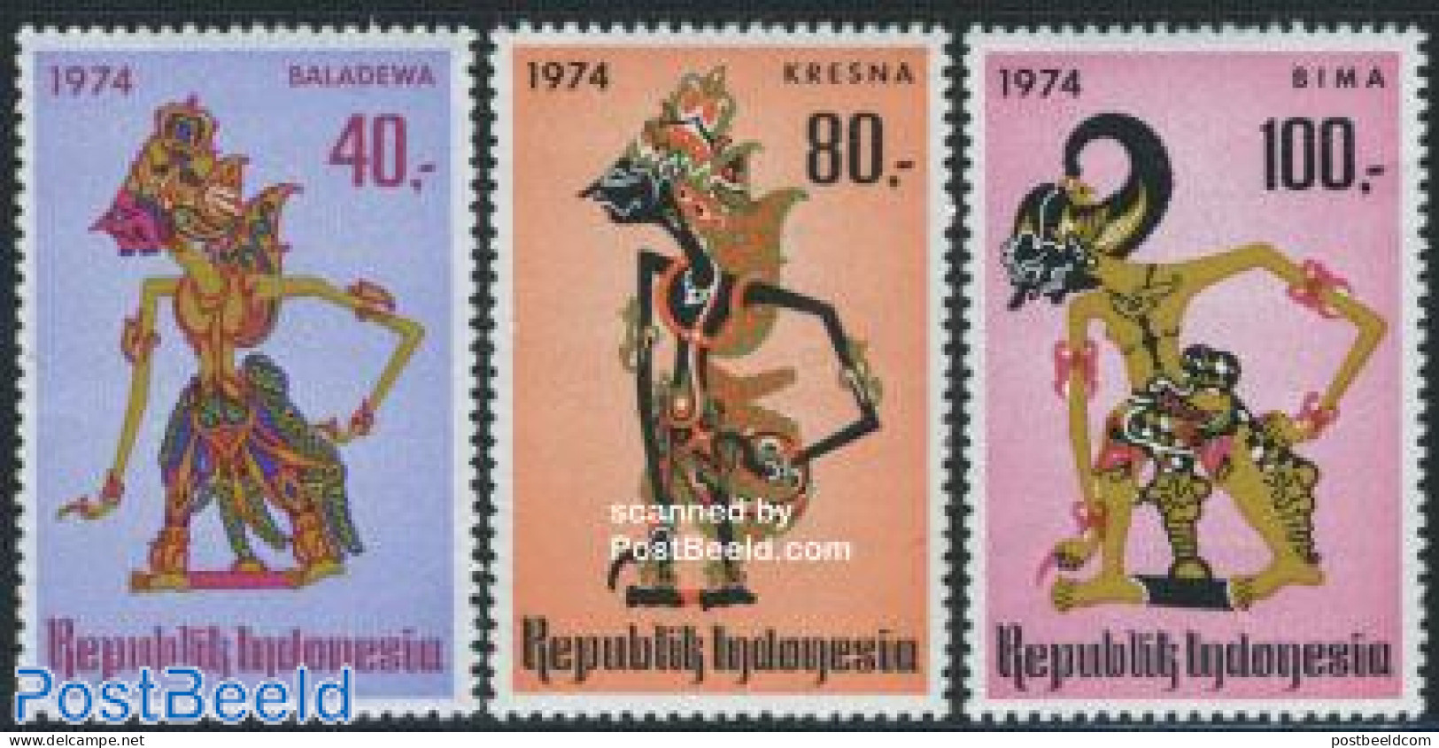 Indonesia 1974 Art & Culture 3v, Mint NH, Performance Art - Various - Dance & Ballet - Folklore - Art - Art & Antique .. - Danse