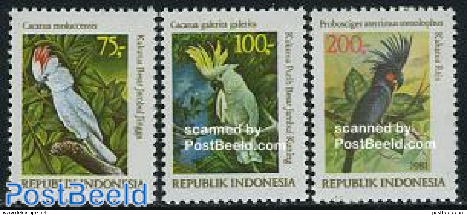 Indonesia 1981 Birds 3v, Mint NH, Nature - Birds - Parrots - Indonesia