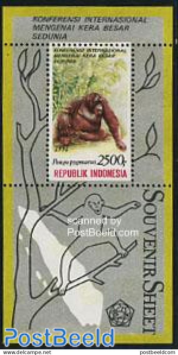 Indonesia 1991 Monkeys S/s, Mint NH, Nature - Animals (others & Mixed) - Monkeys - Indonesien