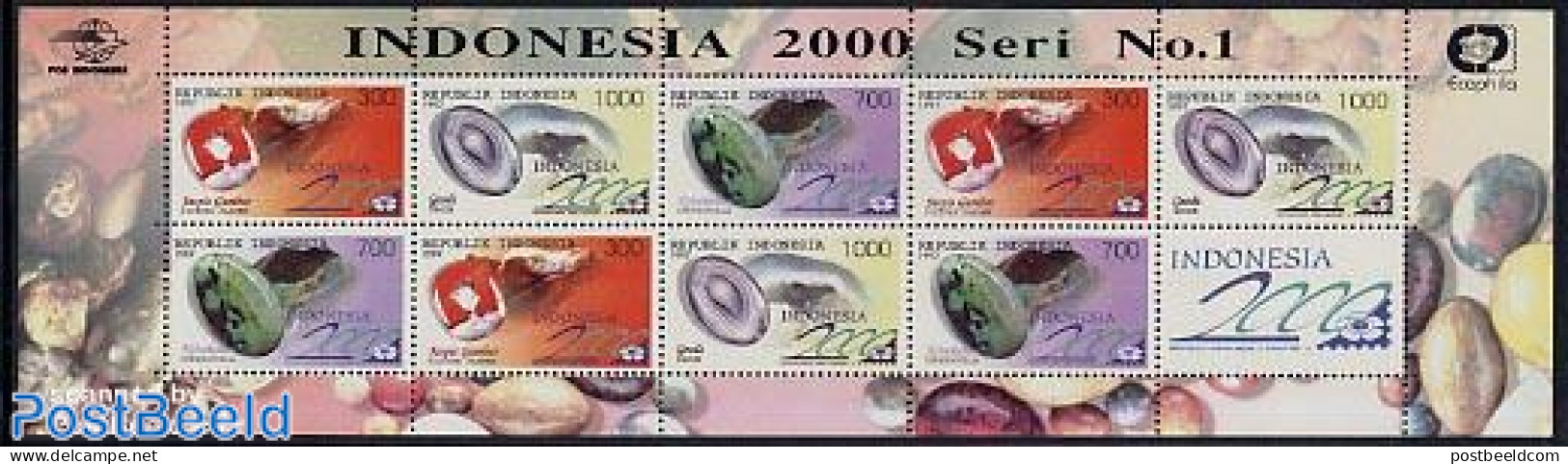 Indonesia 1997 Gemstones M/s With 3 Sets, Mint NH, History - Geology - Indonesien