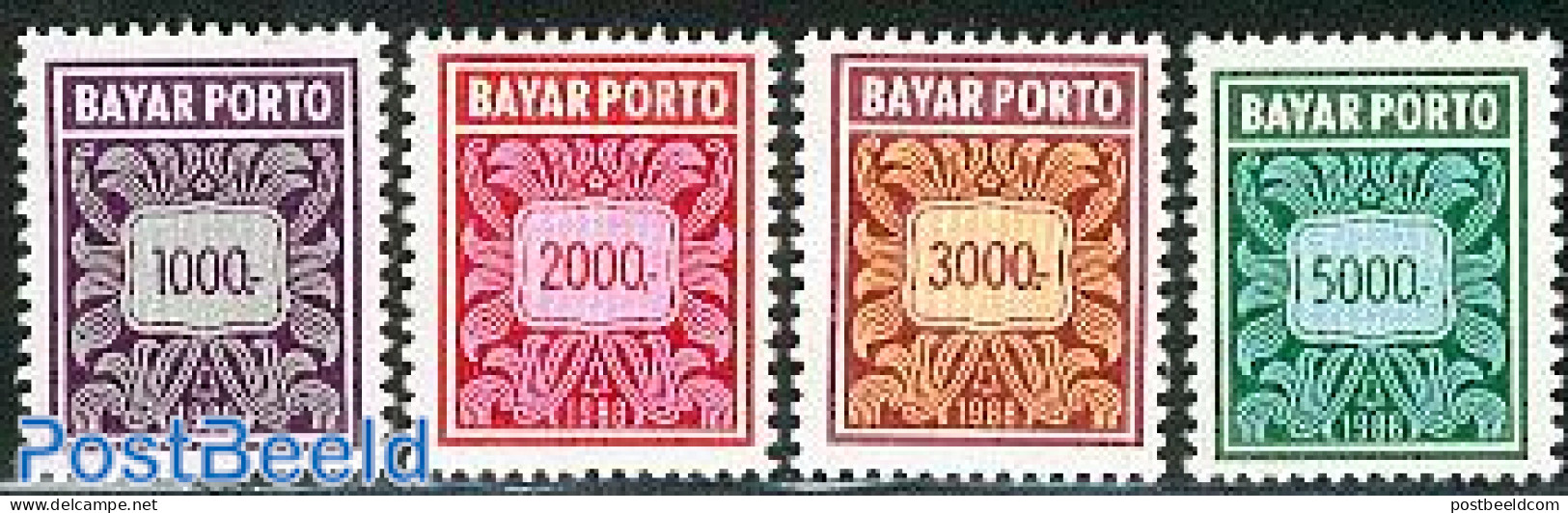 Indonesia 1988 Postage Due 4v, Mint NH - Indonesië