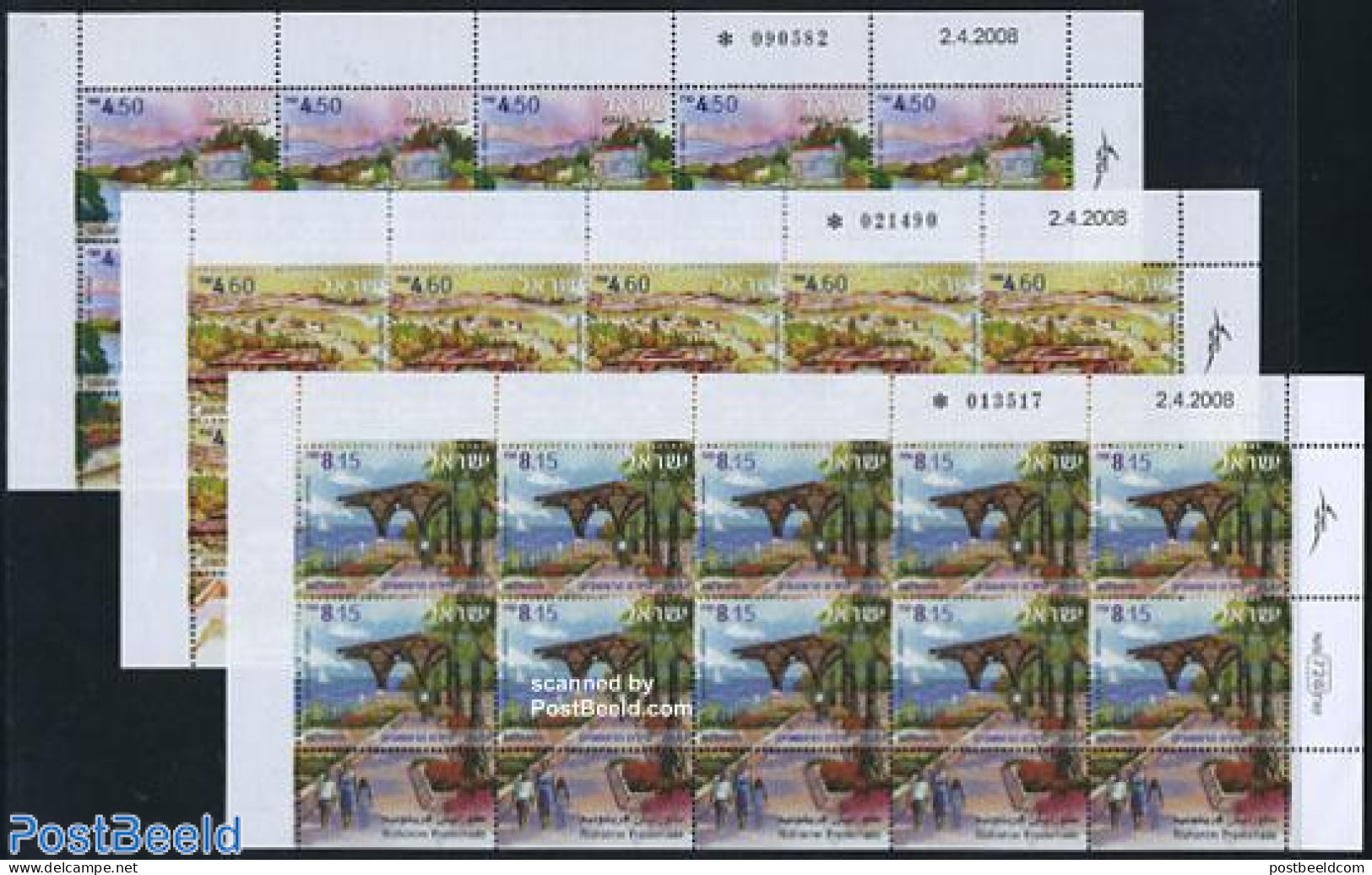 Israel 2008 Promenades 3 M/ss (= 10 Sets), Mint NH - Unused Stamps (with Tabs)