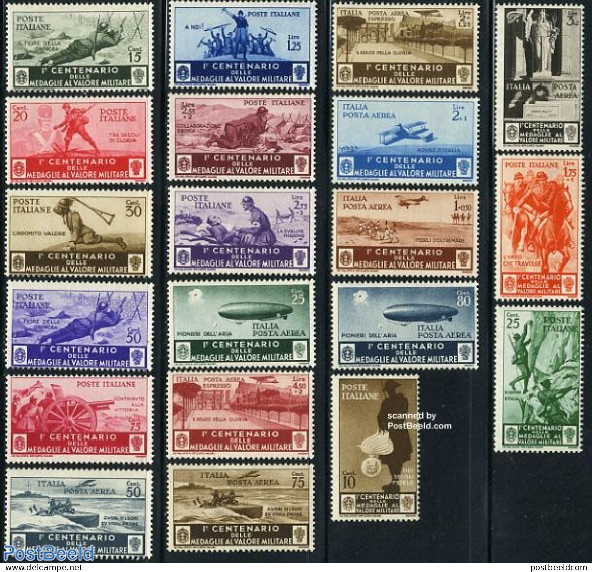 Italy 1934 Order Of Military Value 20v, Mint NH, History - Nature - Sport - Transport - Militarism - Horses - Mountain.. - Andere & Zonder Classificatie