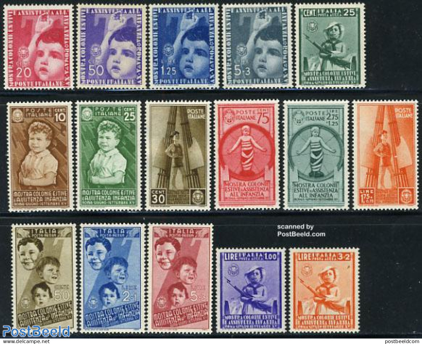 Italy 1937 Summer Colonies 16v, Mint NH - Autres & Non Classés