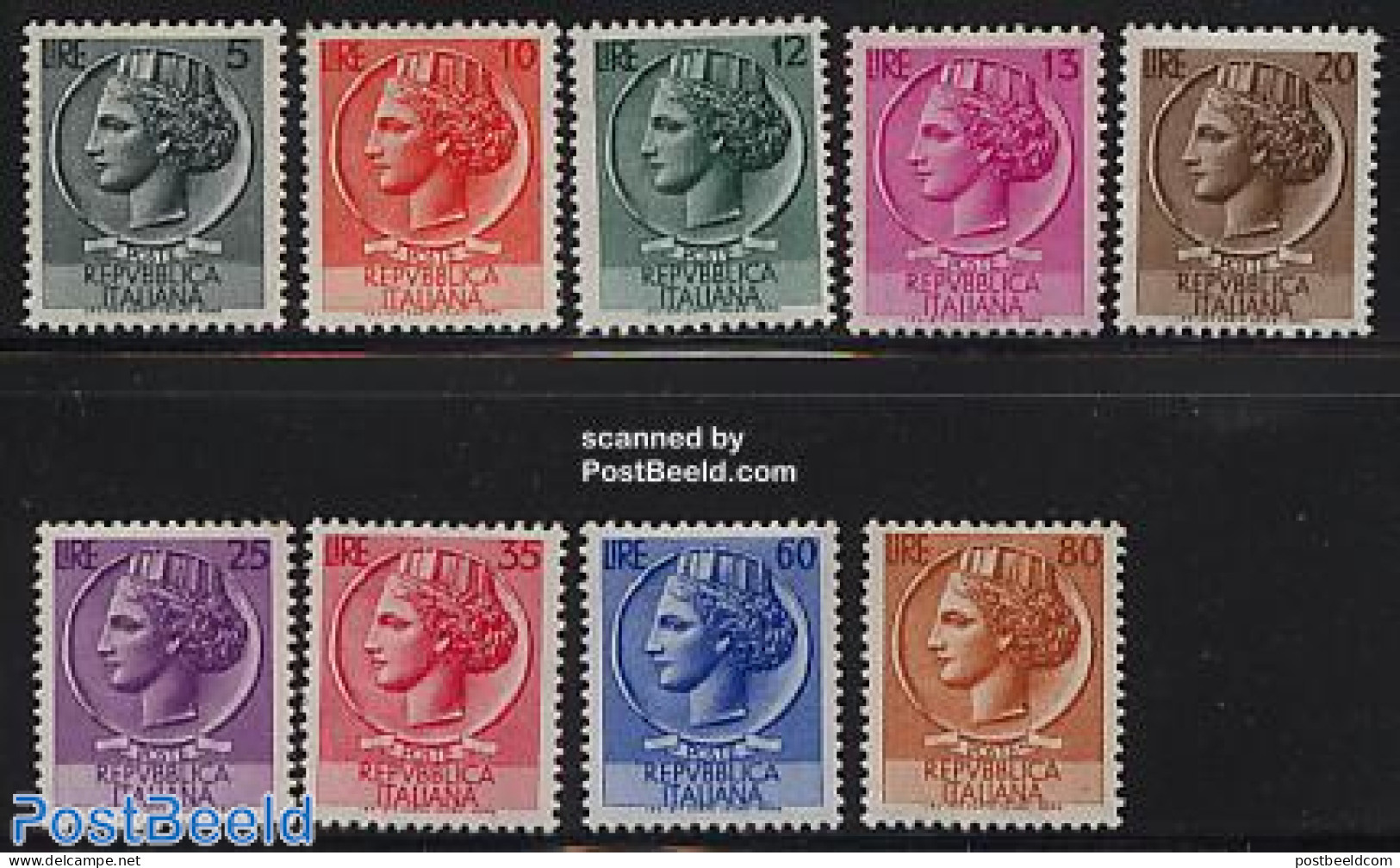 Italy 1953 Definitives 9v, Unused (hinged) - Other & Unclassified