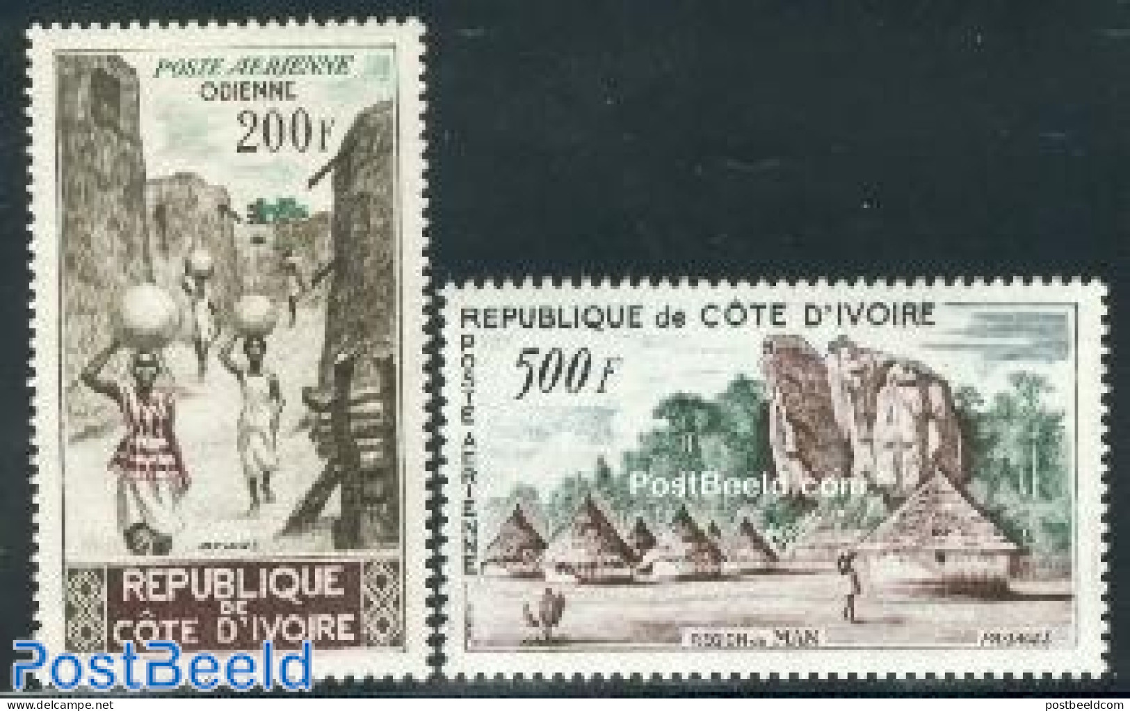 Ivory Coast 1962 Air Connection With France 25th Anniversary 2v, Mint NH, History - Transport - Various - Aircraft & A.. - Neufs