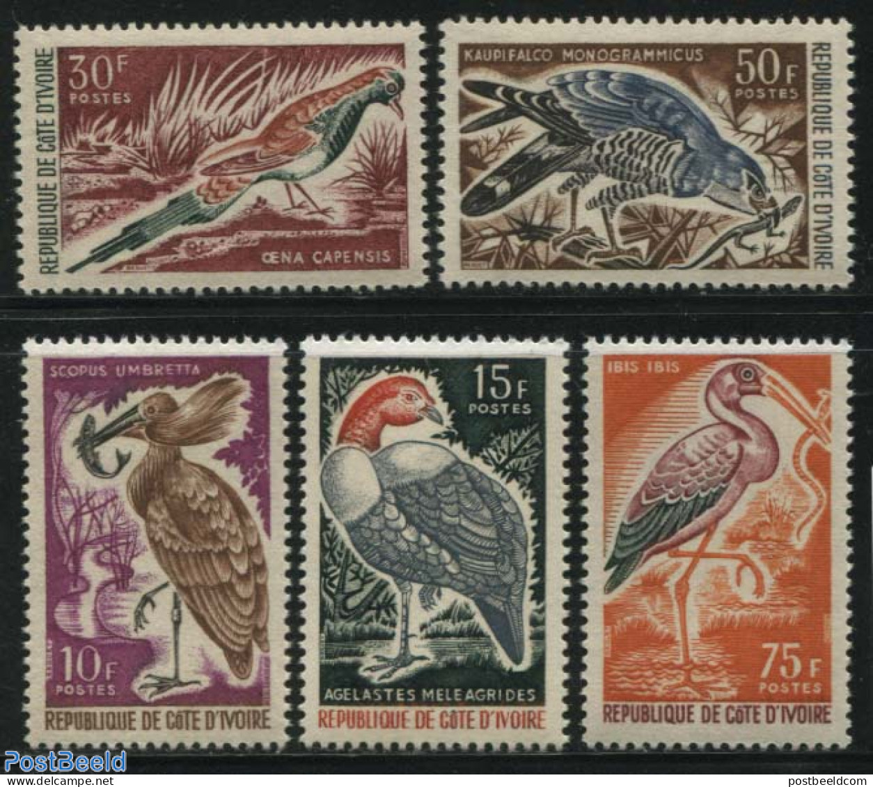 Ivory Coast 1965 Birds 5v, Mint NH, Nature - Birds - Poultry - Unused Stamps