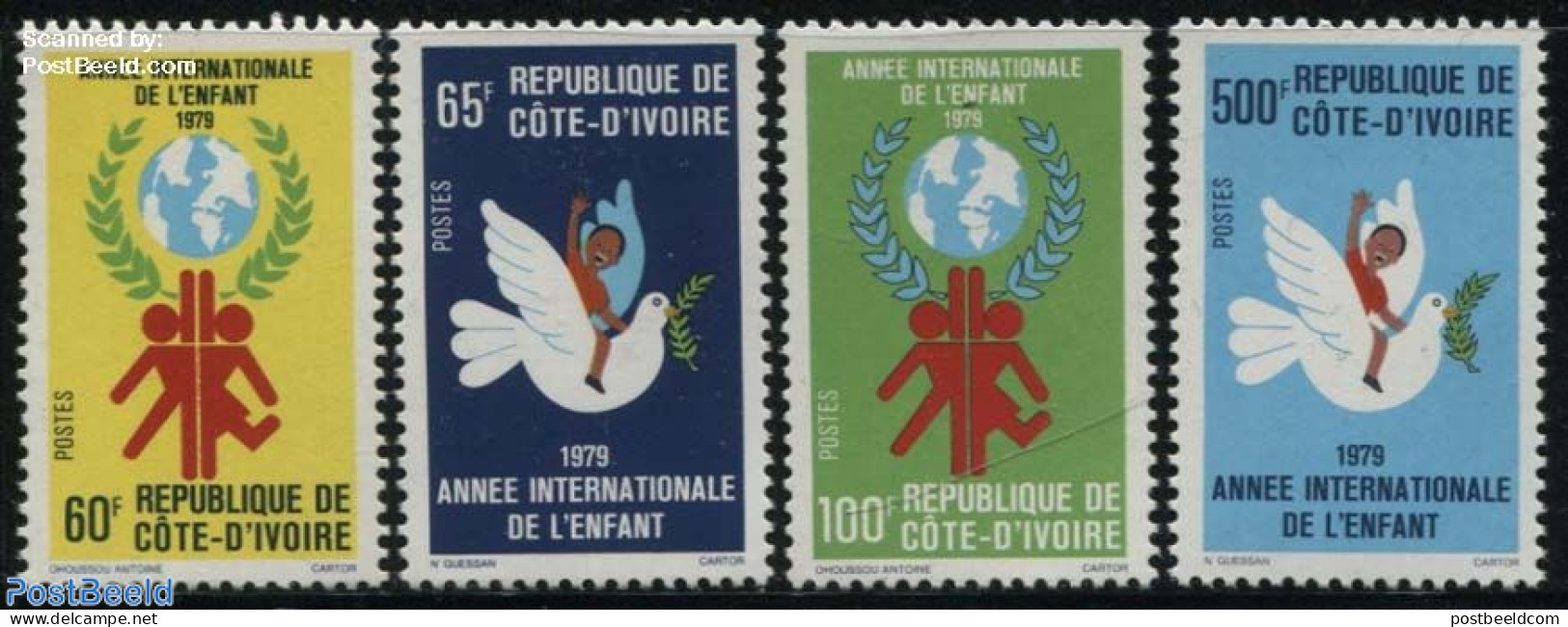 Ivory Coast 1979 International Year Of The Child 4v, Mint NH, Nature - Various - Birds - Maps - Year Of The Child 1979.. - Neufs