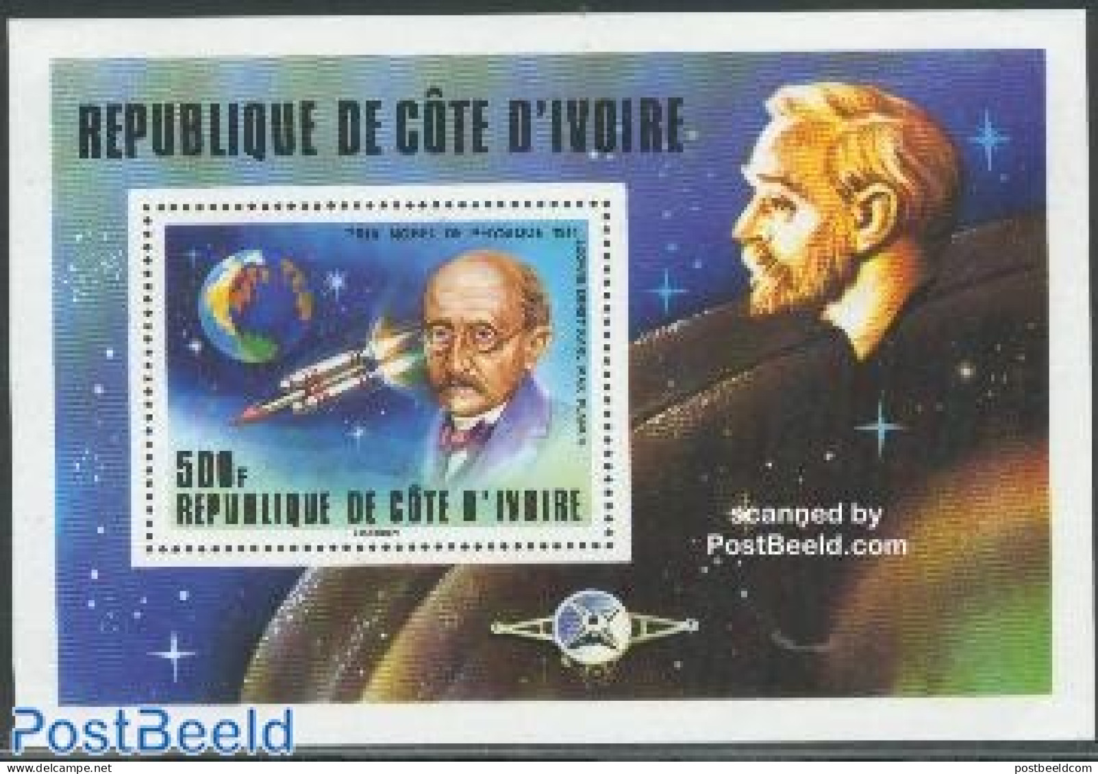 Ivory Coast 1978 Nobel Prize Winners, S.A. Arrhenius S/S, Mint NH, History - Science - Transport - Nobel Prize Winners.. - Neufs
