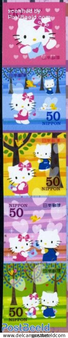 Japan 2009 Hello Kitty 5v S-a, Mint NH, Nature - Cats - Art - Children's Books Illustrations - Unused Stamps