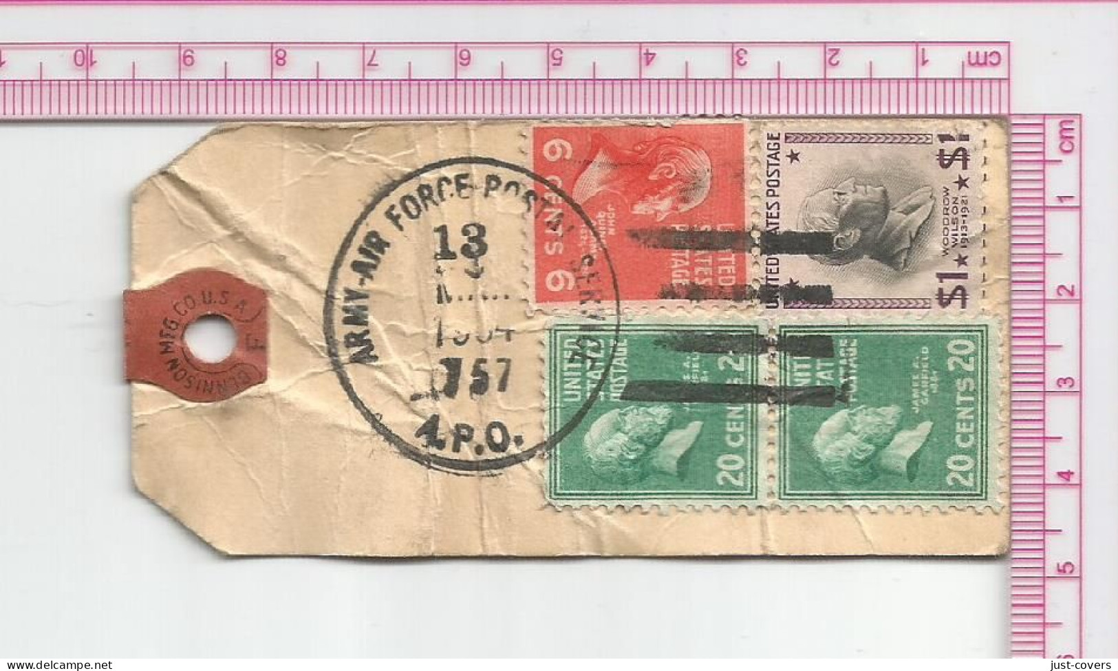 Army Air Force Postal Service APO Package Tag ..............w103 - Postal History