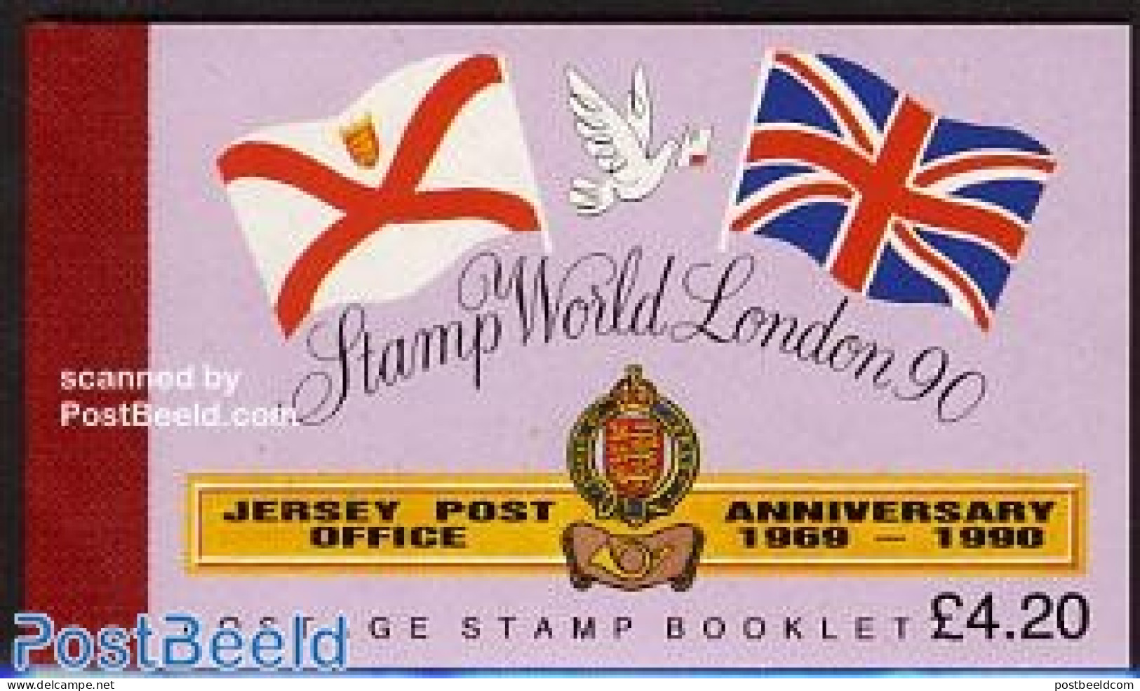 Jersey 1990 Stamp World London Booklet, Mint NH, Sport - Various - Golf - Sailing - Stamp Booklets - Lighthouses & Saf.. - Golf