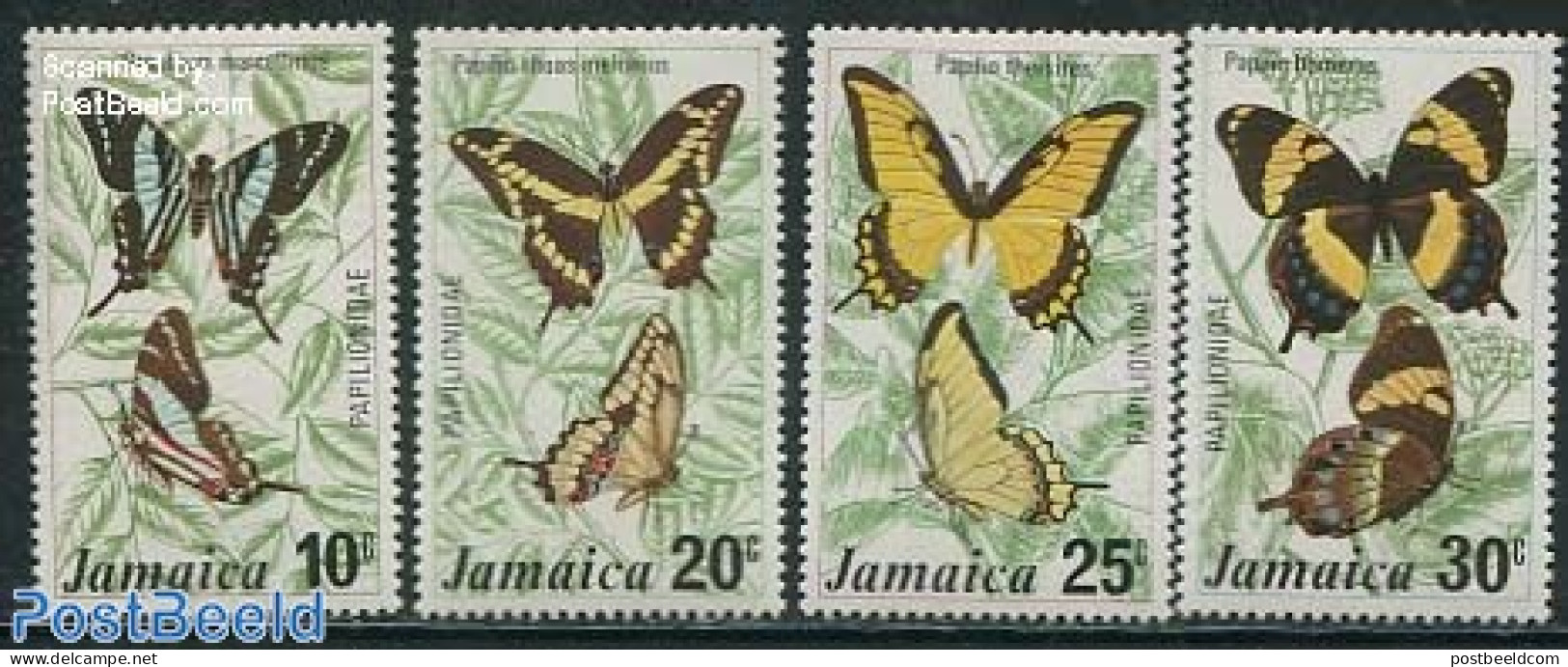 Jamaica 1975 Butterflies 4v, Mint NH, Nature - Butterflies - Jamaica (1962-...)