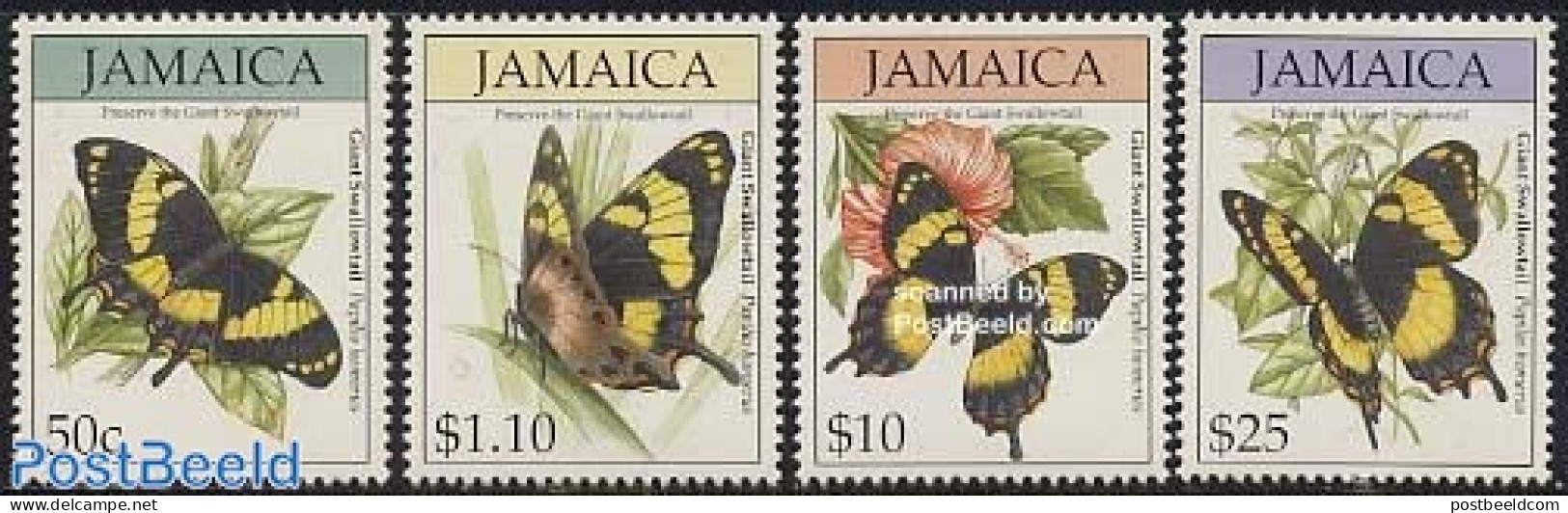 Jamaica 1994 Butterflies 4v, Mint NH, Nature - Butterflies - Jamaica (1962-...)