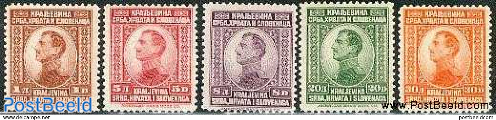 Yugoslavia 1923 Definitives, Kraljevina 5v, Mint NH - Unused Stamps