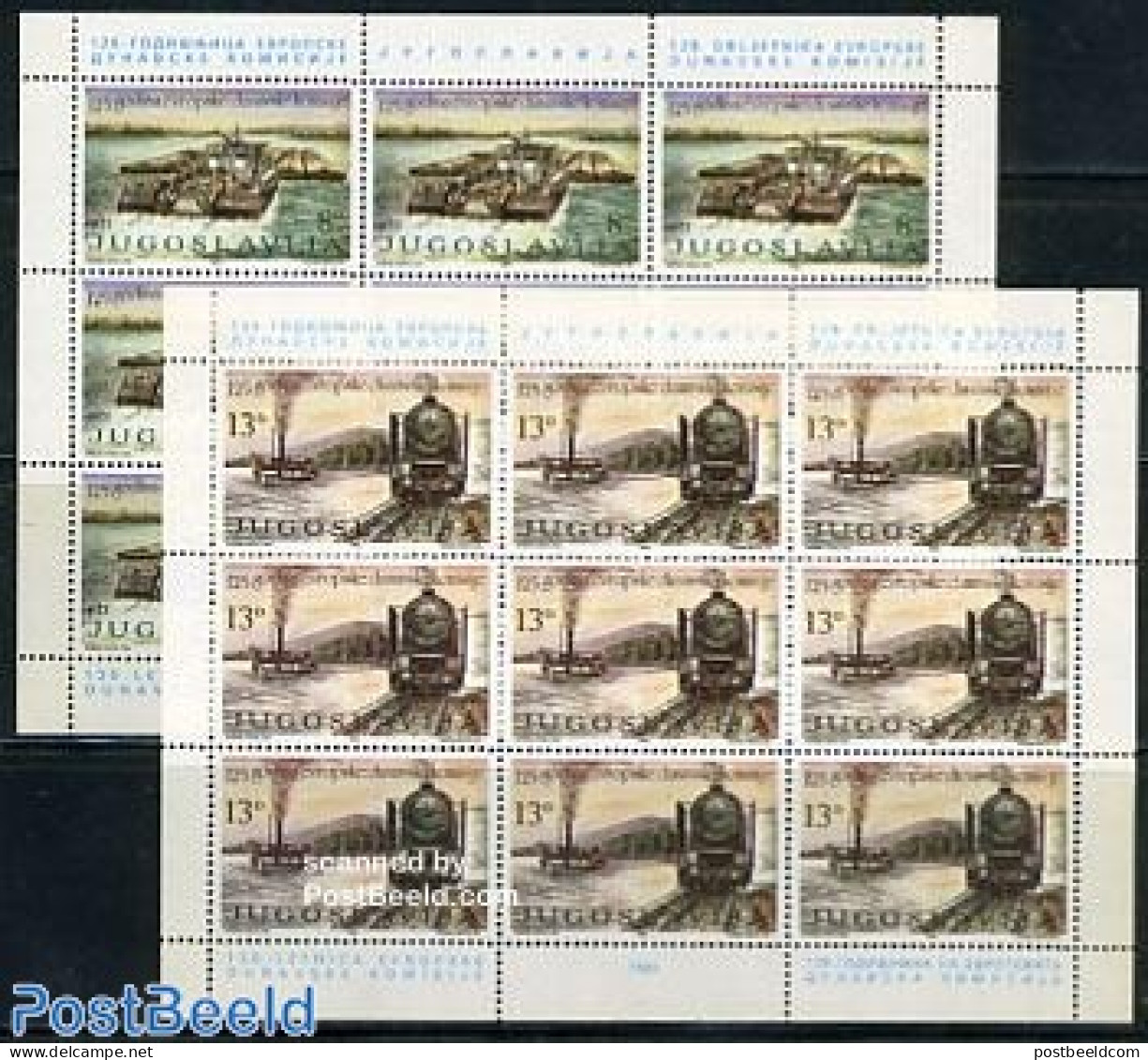 Yugoslavia 1981 Danube Commission 2 M/ss, Mint NH, History - Transport - Europa Hang-on Issues - Railways - Ships And .. - Neufs