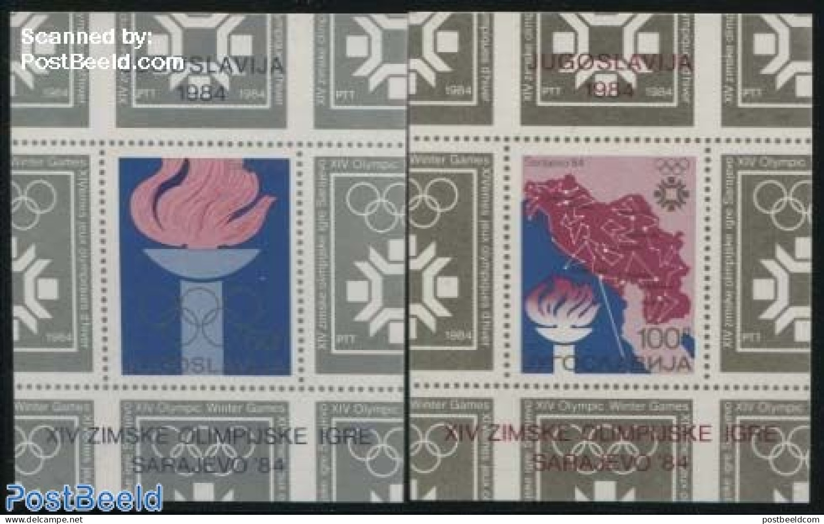 Yugoslavia 1984 Olympic Winter Games Sarajevo 2 S/s, Mint NH, Sport - Various - Olympic Winter Games - Maps - Neufs