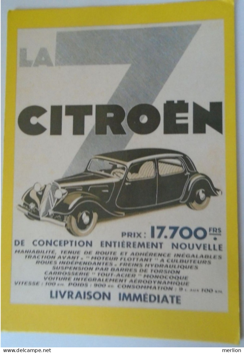 D203080    CPM  Automobile -   La 7 Citroën (reproduction D'affiche) Affichette Publicitaire 1934 - Voitures De Tourisme