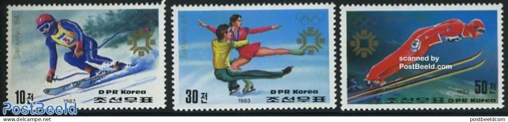 Korea, North 1983 Olympic Winter Games 3v, Mint NH, Sport - Olympic Winter Games - Skating - Skiing - Skiing