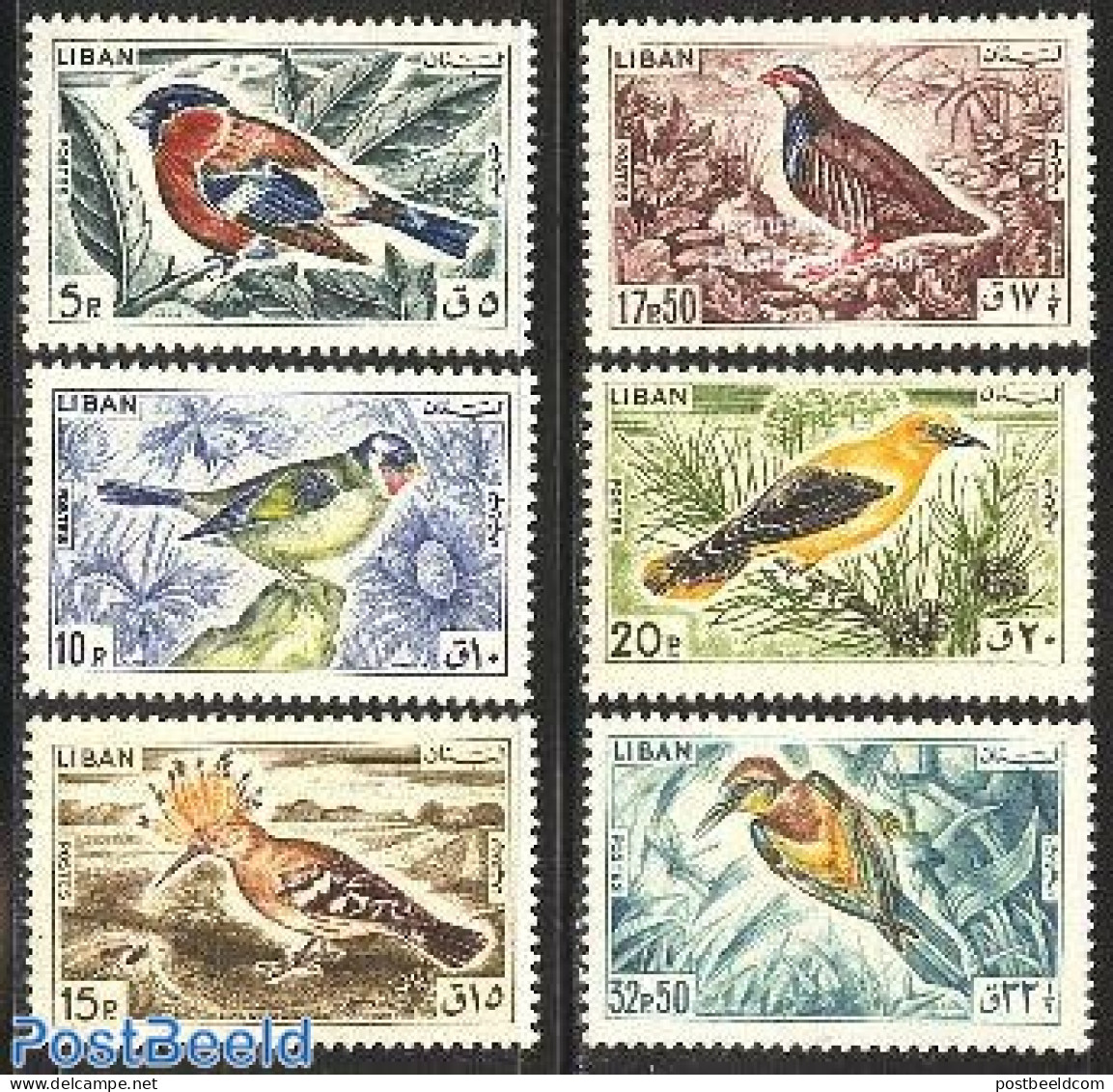 Lebanon 1965 Birds 6v, Mint NH, Nature - Birds - Woodpeckers - Libano